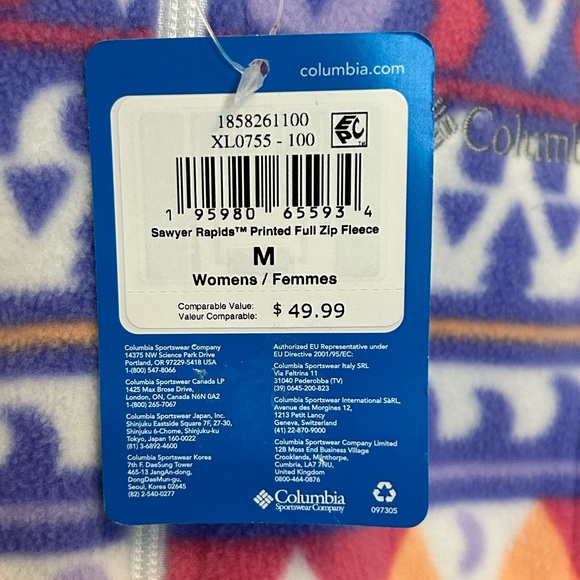 Women’s Columbia Sawyer Rapids Print Full Zip Fleece - Picture 3 of 7